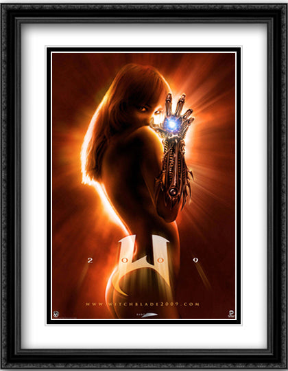 Witchblade 28x36 Black Ornate Wood Framed Movie Poster with Double Matting