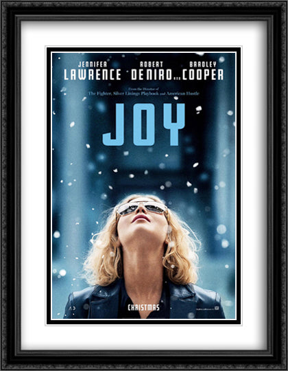 Joy 28x36 Black Ornate Wood Framed Movie Poster with Double Matting
