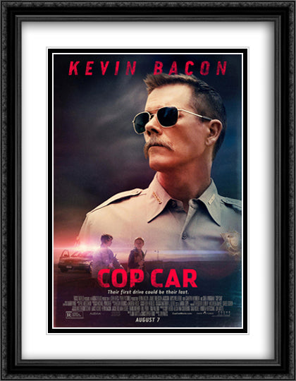 Cop Car 28x36 Black Ornate Wood Framed Movie Poster with Double Matting