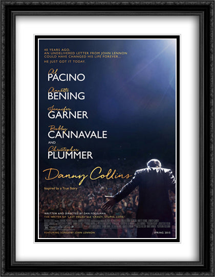 Danny Collins 28x36 Black Ornate Wood Framed Movie Poster with Double Matting