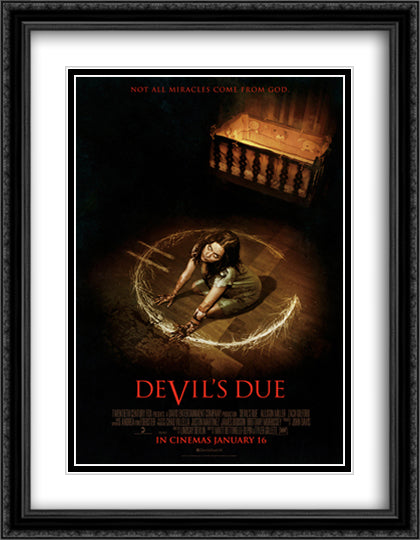 Devil's Due 28x36 Black Ornate Wood Framed Movie Poster with Double Matting