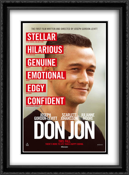 Don Jon 28x38 Black Ornate Wood Framed Movie Poster with Double Matting