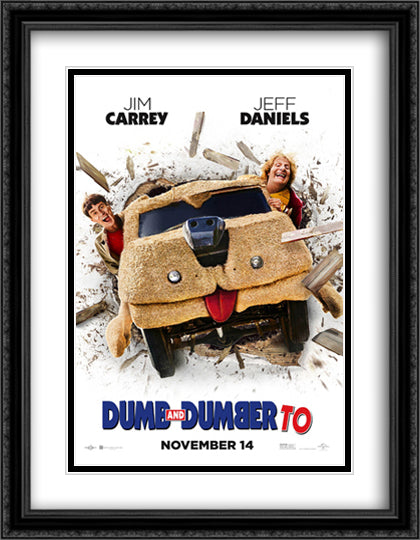 Dumb and Dumber To 28x36 Black Ornate Wood Framed Movie Poster with Double Matting