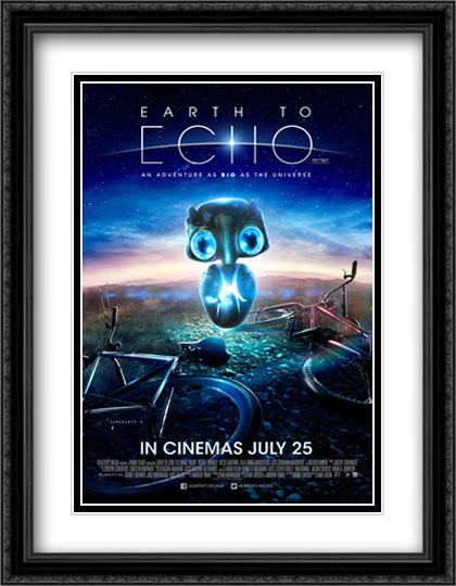Earth to Echo 28x36 Black Ornate Wood Framed Movie Poster with Double Matting