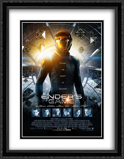 Ender's Game 28x36 Black Ornate Wood Framed Movie Poster with Double Matting