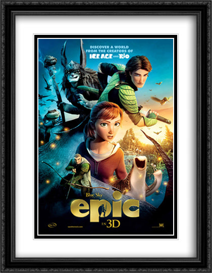 Epic 28x36 Black Ornate Wood Framed Movie Poster with Double Matting