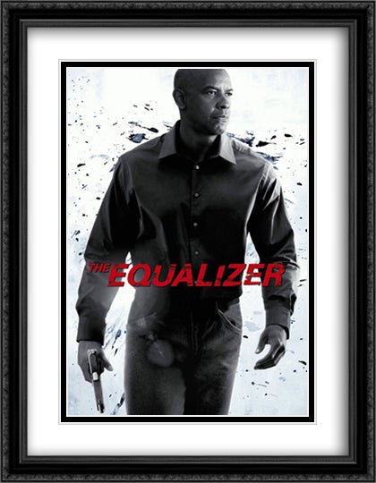 The Equalizer 28x36 Black Ornate Wood Framed Movie Poster with Double Matting