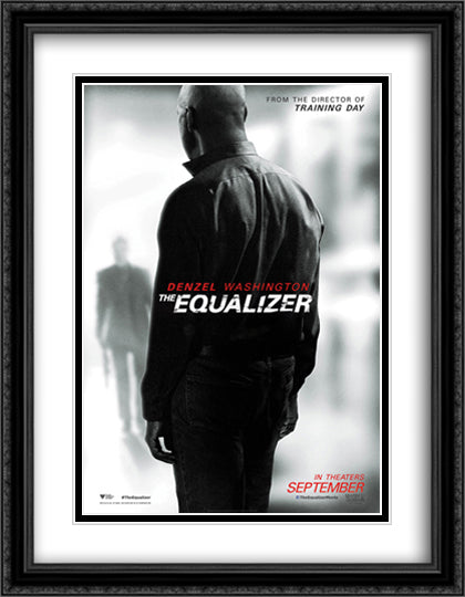 The Equalizer 28x36 Black Ornate Wood Framed Movie Poster with Double Matting