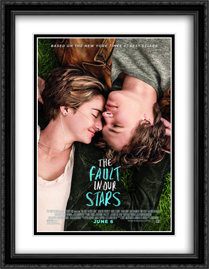 The Fault in our Stars 28x36 Black Ornate Wood Framed Movie Poster with Double Matting