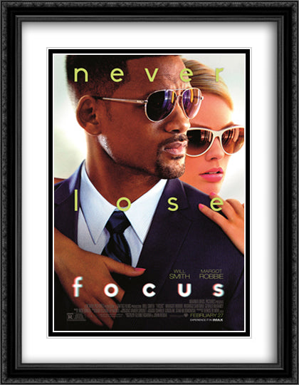 Focus 28x36 Black Ornate Wood Framed Movie Poster with Double Matting