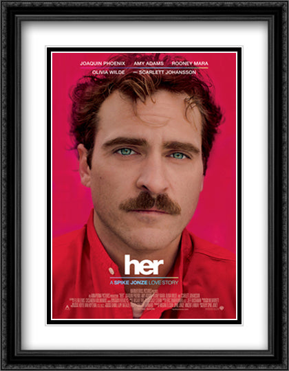 Her 28x36 Black Ornate Wood Framed Movie Poster with Double Matting