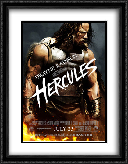 Hercules 28x36 Black Ornate Wood Framed Movie Poster with Double Matting