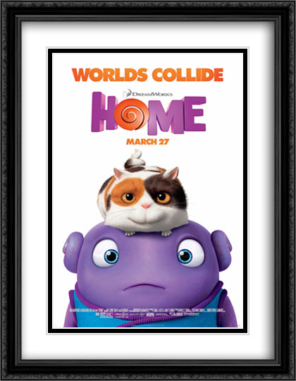 Home 28x36 Black Ornate Wood Framed Movie Poster with Double Matting