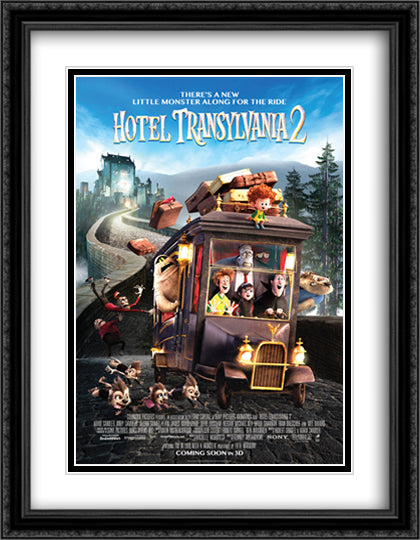 Hotel Transylvania 2 28x36 Black Ornate Wood Framed Movie Poster with Double Matting