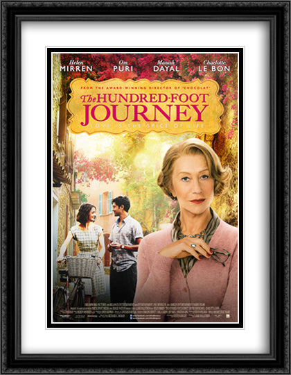 The Hundred Foot Journey 28x36 Black Ornate Wood Framed Movie Poster with Double Matting