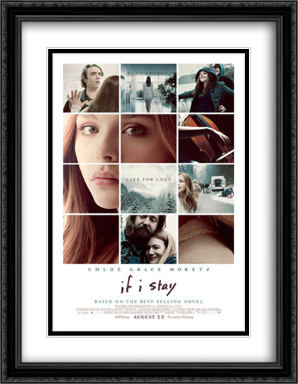 If I Stay 28x36 Black Ornate Wood Framed Movie Poster with Double Matting