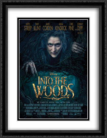 Into The Woods 28x36 Black Ornate Wood Framed Movie Poster with Double Matting