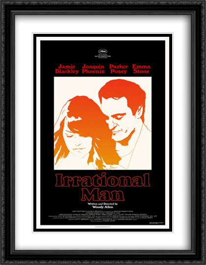 Irrational Man 28x36 Black Ornate Wood Framed Movie Poster with Double Matting