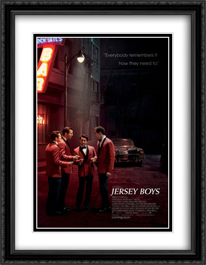 Jersey Boys 28x36 Black Ornate Wood Framed Movie Poster with Double Matting
