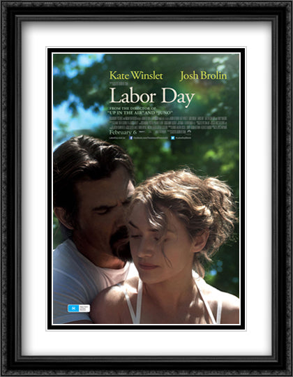 Labor Day 28x36 Black Ornate Wood Framed Movie Poster with Double Matting