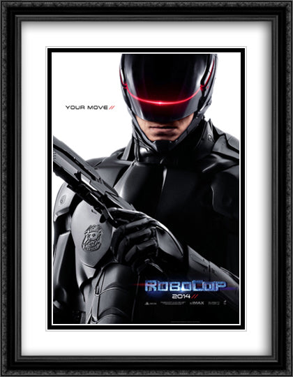 Robocop 28x36 Black Ornate Wood Framed Movie Poster with Double Matting