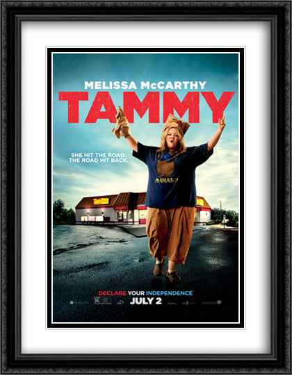 Tammy 28x36 Black Ornate Wood Framed Movie Poster with Double Matting