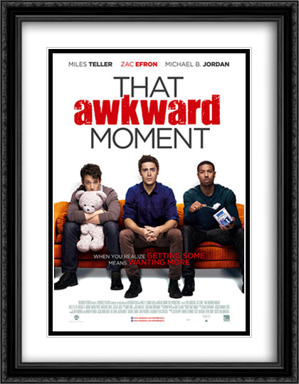 That Awkward Moment 28x36 Black Ornate Wood Framed Movie Poster with Double Matting