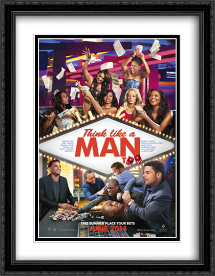 Think Like a Man Too 28x36 Black Ornate Wood Framed Movie Poster with Double Matting