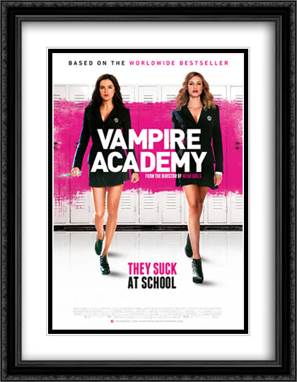 Vampire Academy 28x36 Black Ornate Wood Framed Movie Poster with Double Matting