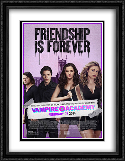 Vampire Academy 28x36 Black Ornate Wood Framed Movie Poster with Double Matting