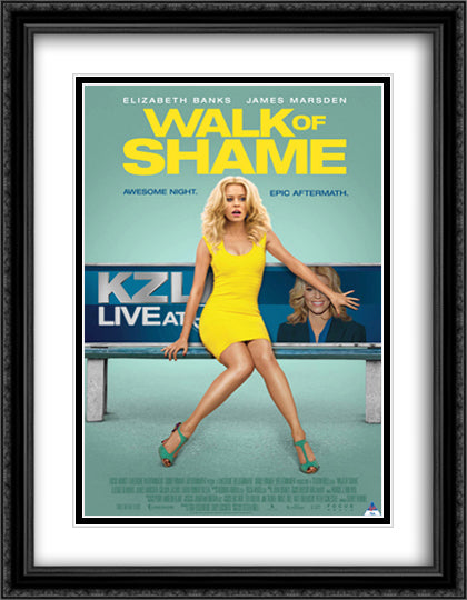 Walk of Shame 28x36 Black Ornate Wood Framed Movie Poster with Double Matting