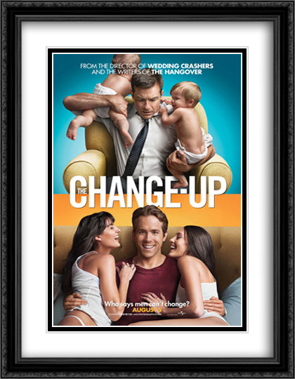Change Up 28x36 Black Ornate Wood Framed Movie Poster with Double Matting