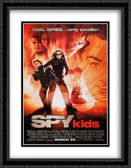 Spy Kids 28x36 Black Ornate Wood Framed Movie Poster with Double Matting