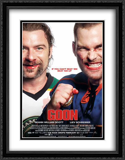 Goon 28x36 Black Ornate Wood Framed Movie Poster with Double Matting