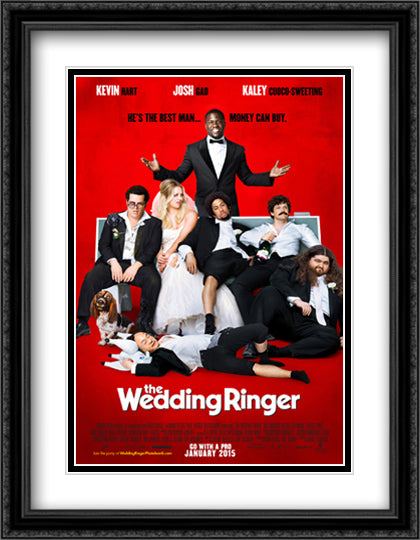The Wedding Ringer 28x36 Black Ornate Wood Framed Movie Poster with Double Matting