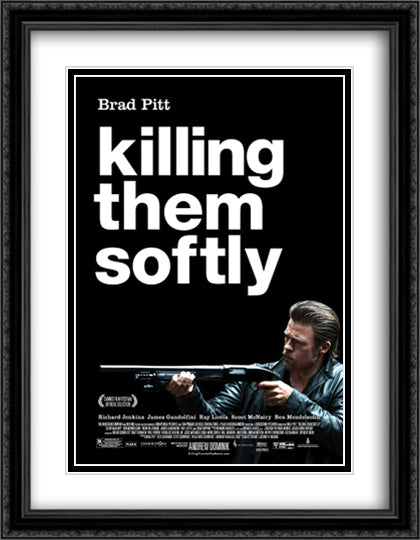 Killing Them Softly 28x36 Black Ornate Wood Framed Movie Poster with Double Matting