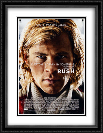 Rush 28x36 Black Ornate Wood Framed Movie Poster with Double Matting