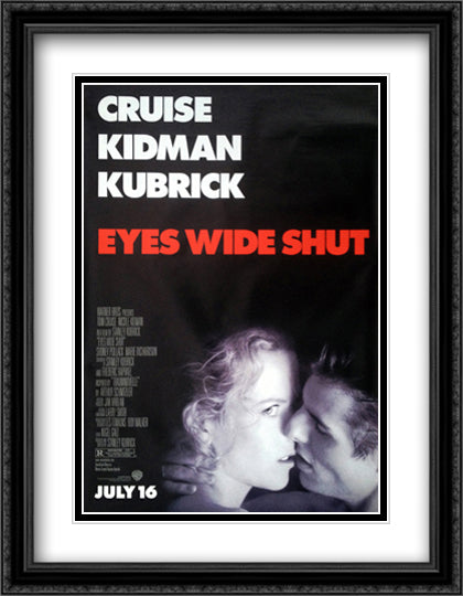 Eyes Wide Shut 28x36 Black Ornate Wood Framed Movie Poster with Double Matting