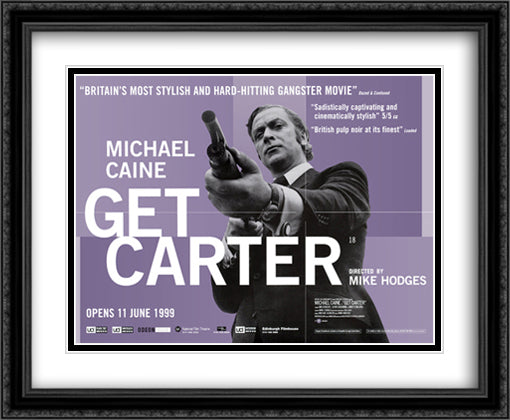 Get Carter 34x28 Black Ornate Wood Framed Movie Poster with Double Matting