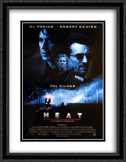 Heat 28x36 Black Ornate Wood Framed Movie Poster with Double Matting