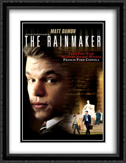 The Rainmaker 28x36 Black Ornate Wood Framed Movie Poster with Double Matting