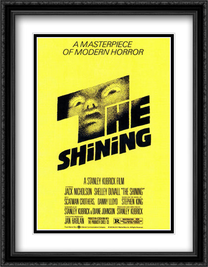The Shining 28x36 Black Ornate Wood Framed Movie Poster with Double Matting