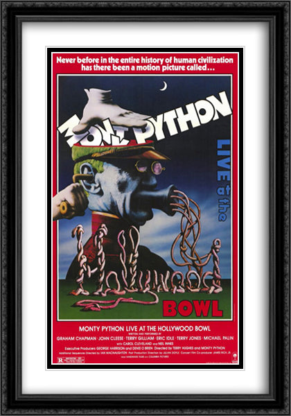 Monty Python Live at the Hollywood Bowl 28x40 Black Ornate Wood Framed Movie Poster with Double Matting
