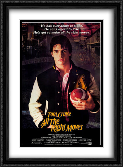 All the Right Moves 28x38 Black Ornate Wood Framed Movie Poster with Double Matting