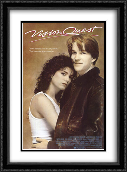 Vision Quest 28x38 Black Ornate Wood Framed Movie Poster with Double Matting