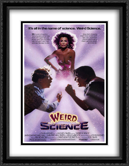 Weird Science 28x36 Black Ornate Wood Framed Movie Poster with Double Matting