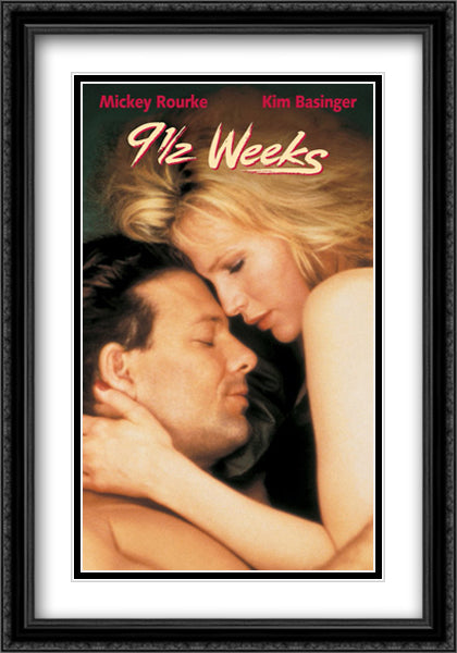9 1/2 Weeks 28x40 Black Ornate Wood Framed Movie Poster with Double Matting