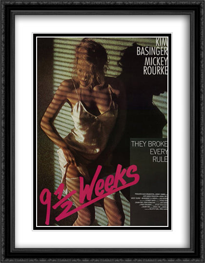 9 1/2 Weeks 28x36 Black Ornate Wood Framed Movie Poster with Double Matting