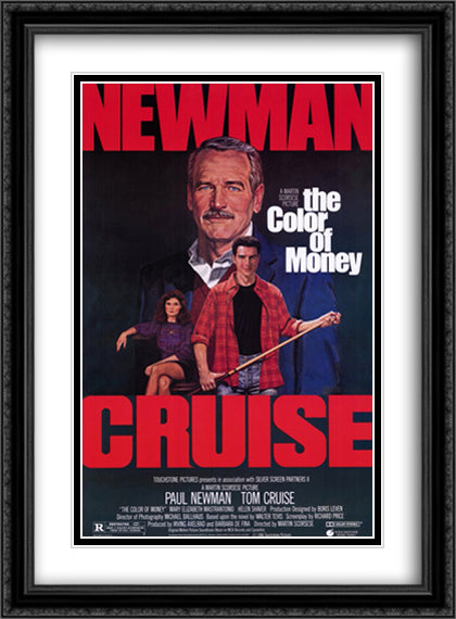 The Color of Money 28x38 Black Ornate Wood Framed Movie Poster with Double Matting