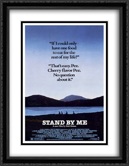 Stand By Me 28x36 Black Ornate Wood Framed Movie Poster with Double Matting